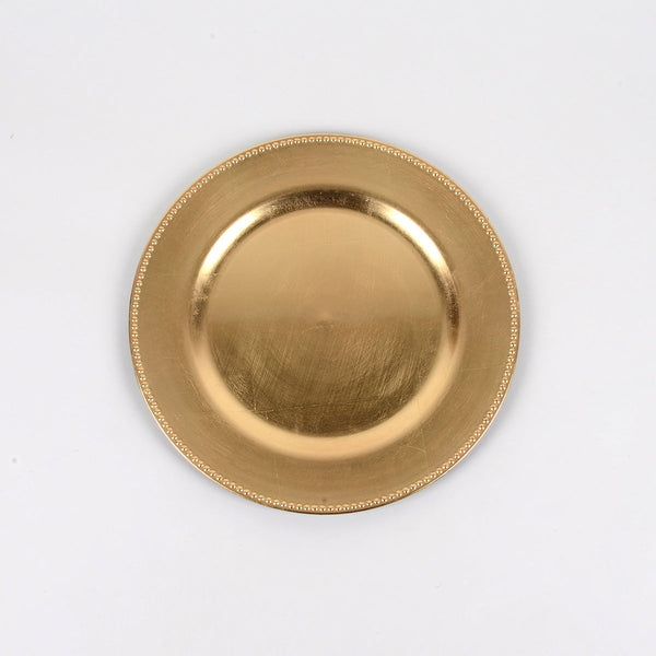 13'' Gold Round Charger Plates - Pack of 6 BBCrafts.com