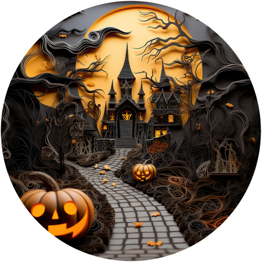 The Haunted Spooky House Metal / Vinyl Sign - Made in USA