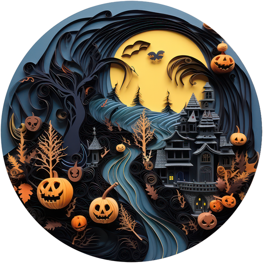 The Haunted Spooky House Metal / Vinyl Sign - Made in USA