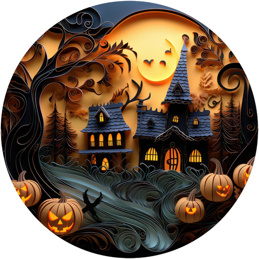 The Haunted Spooky House Metal / Vinyl Sign - Made in USA