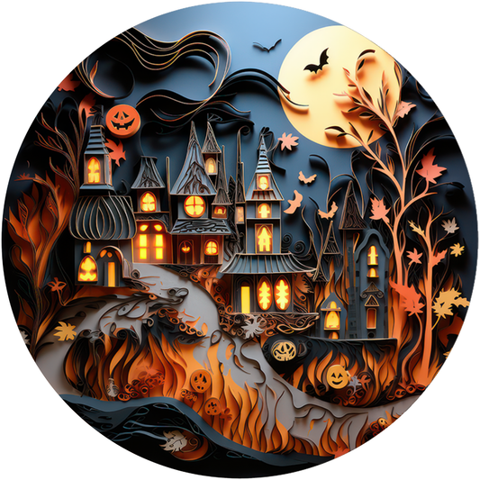 The Haunted Spooky House Metal / Vinyl Sign - Made in USA