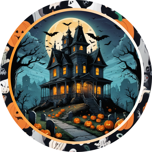 Haunted House Metal / Vinyl Sign - Made in USA