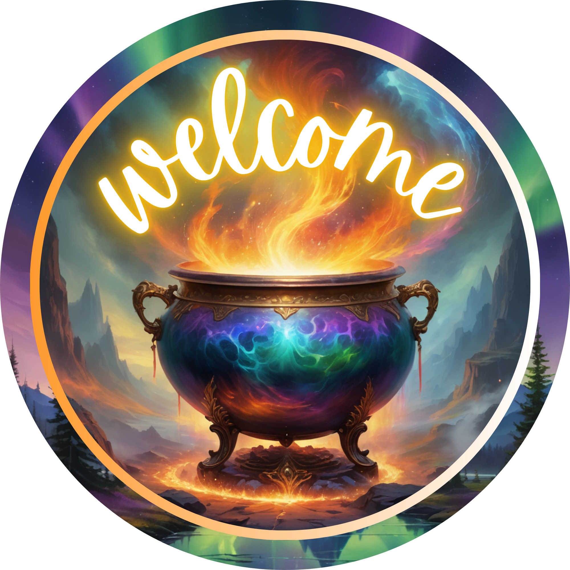Couldron Stake Sign Welcome To The Cauldron Accent Sign - Made in USA – BBCrafts.com