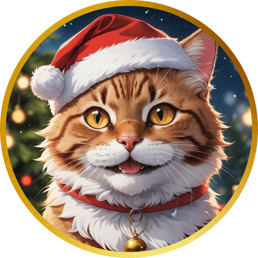Christmas Cat Metal / Vinyl Sign - Made in USA