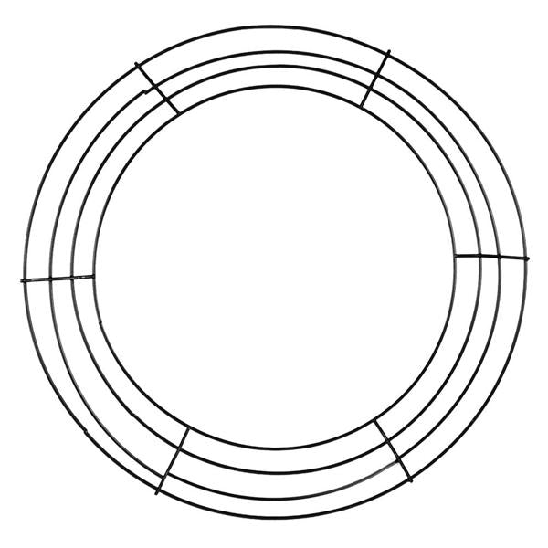 14 Inch Dia Wire Wreath Frame X4 Ties - Black BBCrafts.com