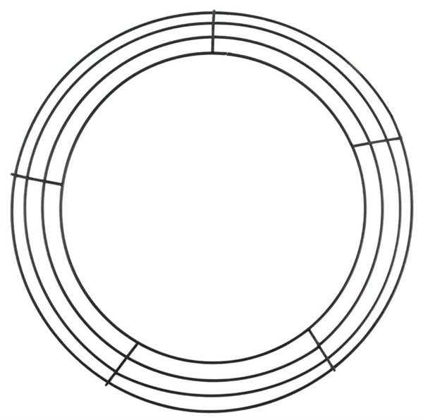 14 Inch Dia Wire Wreath Frame X4 Ties - Black BBCrafts.com