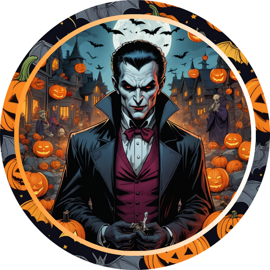 Scary Bloody Vampire Metal / Vinyl Sign - Made in USA