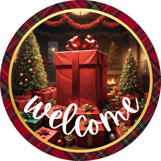 Christmas Welcome Gift Metal / Vinyl Sign - Made in USA