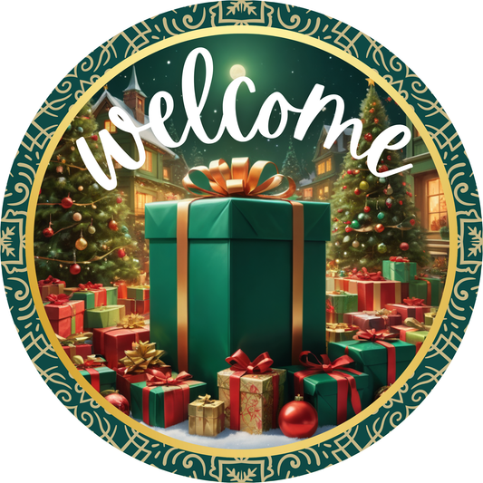 Christmas Welcome Gift Metal / Vinyl Sign - Made in USA