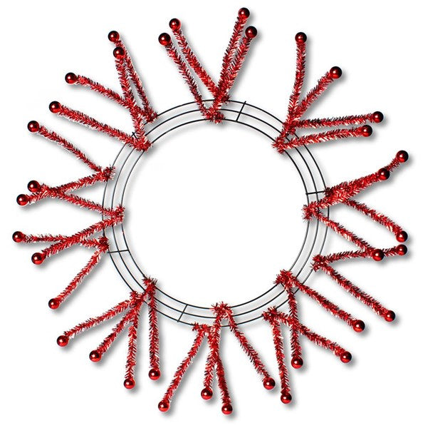 15 Inch Wire, 25 Inch OAD-Pencil Ball Work, Wreath X18 Ties - Matte Red BBCrafts.com