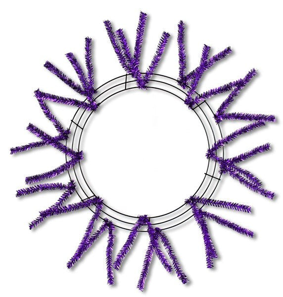 15 Inch Wire, 25 Inch OAD-Pencil Work, Wreath 18 Ties - Metallic Purple BBCrafts.com
