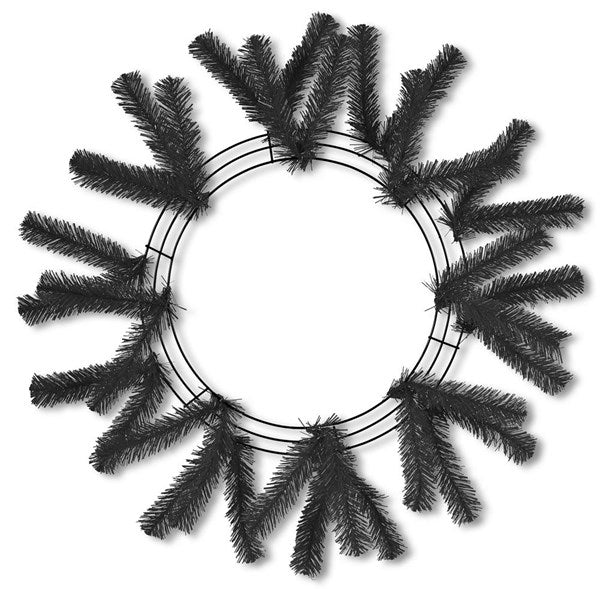 15 Inch Wire, 25 Inch OAD Work Wreath, X18 Ties - Black BBCrafts.com