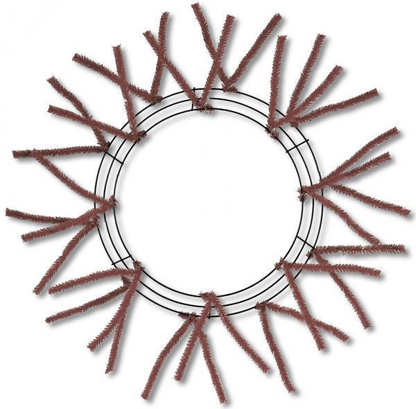 15 Inch Wire 25 Inch Oad Pencil Work Wreath Form - Chocolate Brown BBCrafts.com