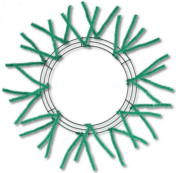 15 Inch Wire 25 Inch Oad Pencil Work Wreath Form - Emerald BBCrafts.com