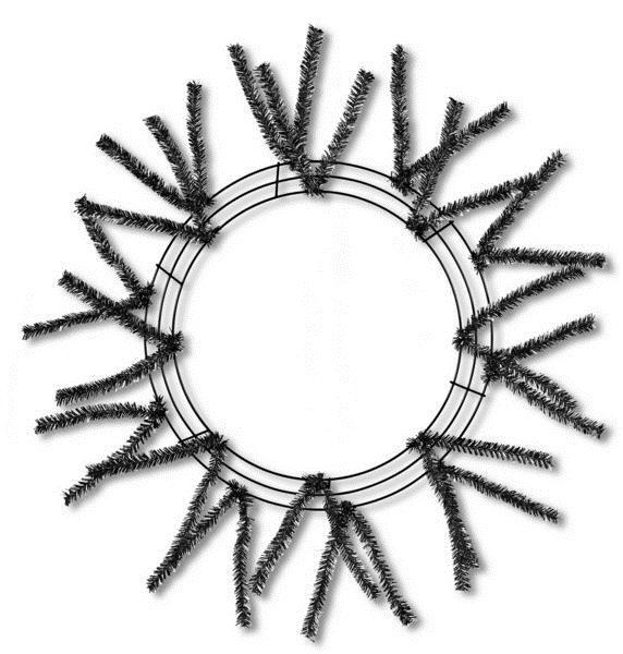 15 Inch Wire 25 Inch Oad Pencil Work Wreath Form - Metallic Black BBCrafts.com