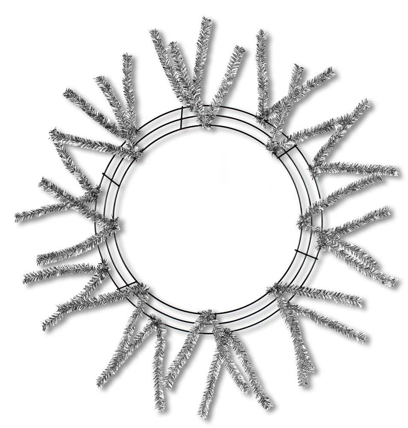 15 Inch Wire 25 Inch Oad Pencil Work Wreath Form - Metallic Silver BBCrafts.com