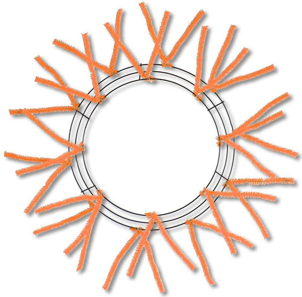 15 Inch Wire 25 Inch Oad Pencil Work Wreath Form - Orange BBCrafts.com