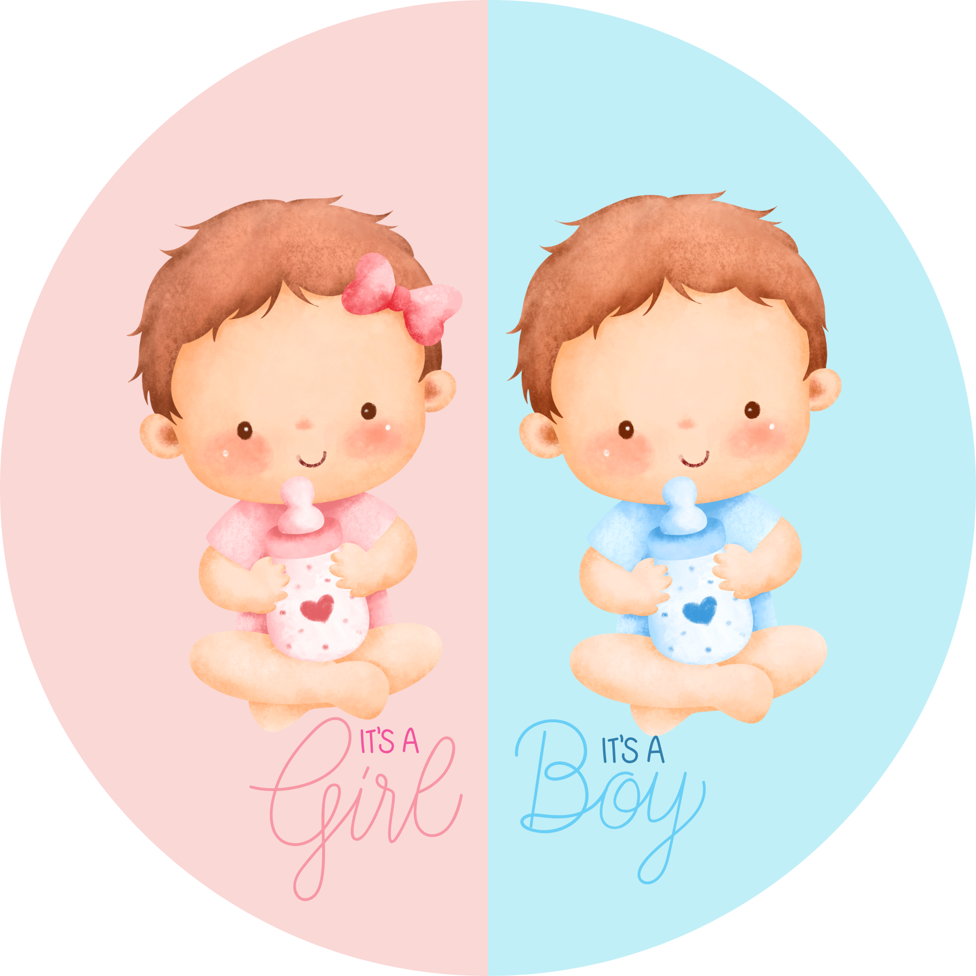 Matching Twin Baby Outfits - "I'm The Boy" "I'm The Girl" Yes We're Twins Bodysuit Set