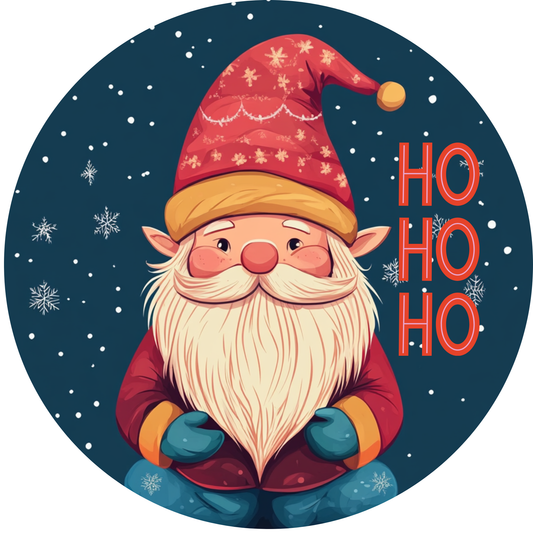 Gnome Laugh Ho! Ho! Ho! Metal / Vinyl Sign - Made in USA