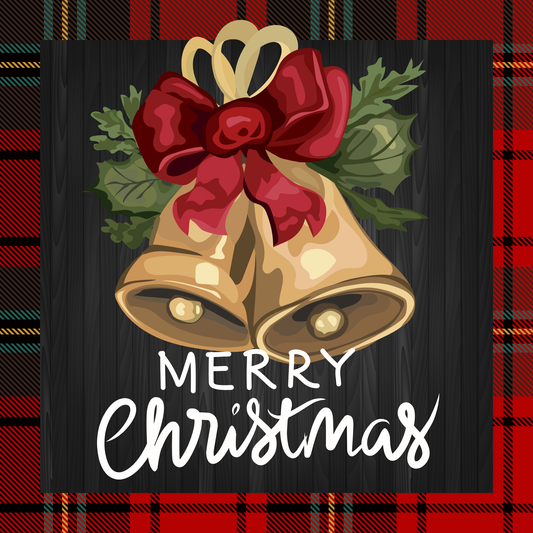 Jingle Bells Merry Christmas Metal Sign - Made in USA