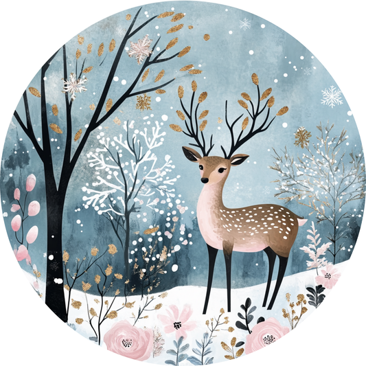 Deer's Winter Forest Metal / Vinyl Sign - Made in USA