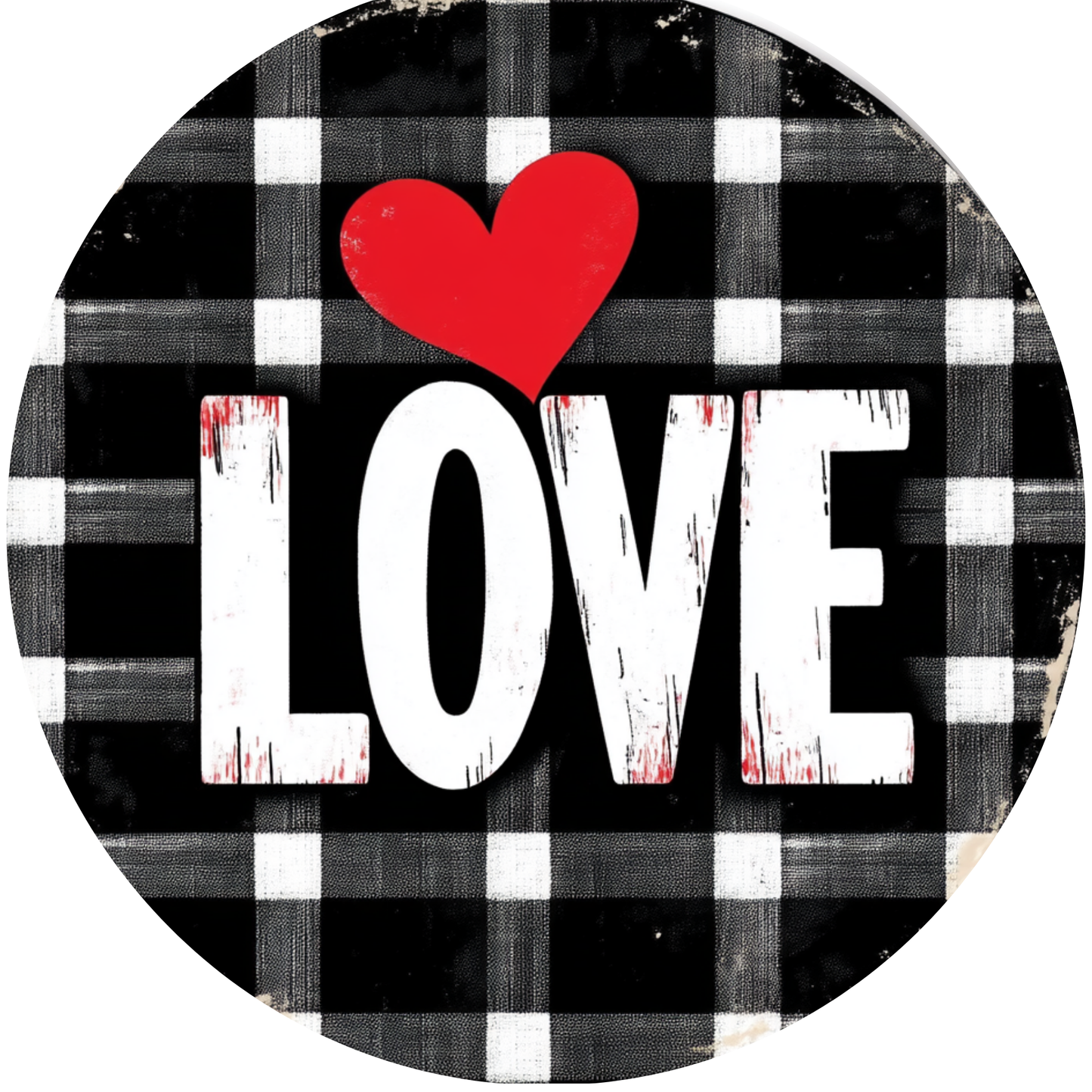 Heart of Love Metal / Vinyl Sign - Made in USA