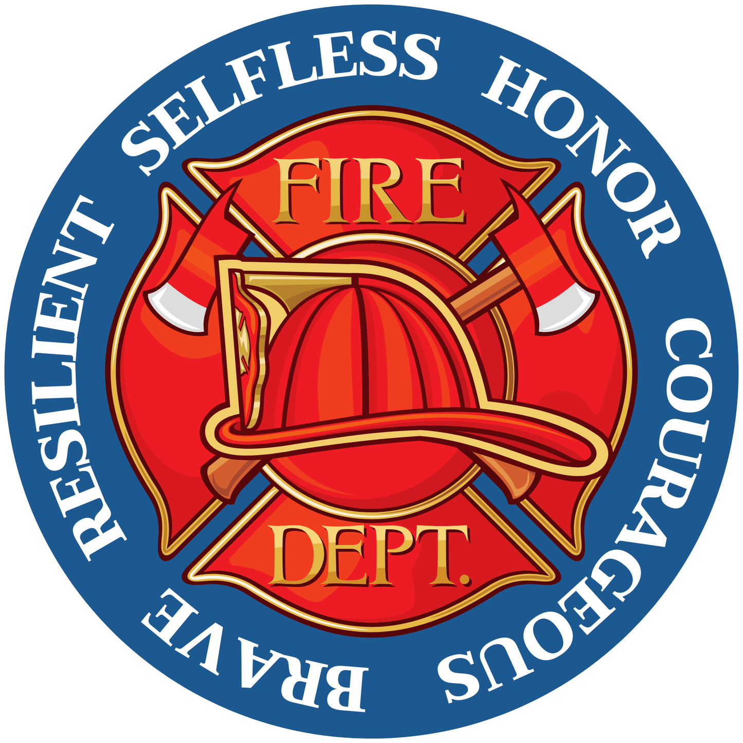 Fire Department Emblem Metal / Vinyl Sign - Made in USA