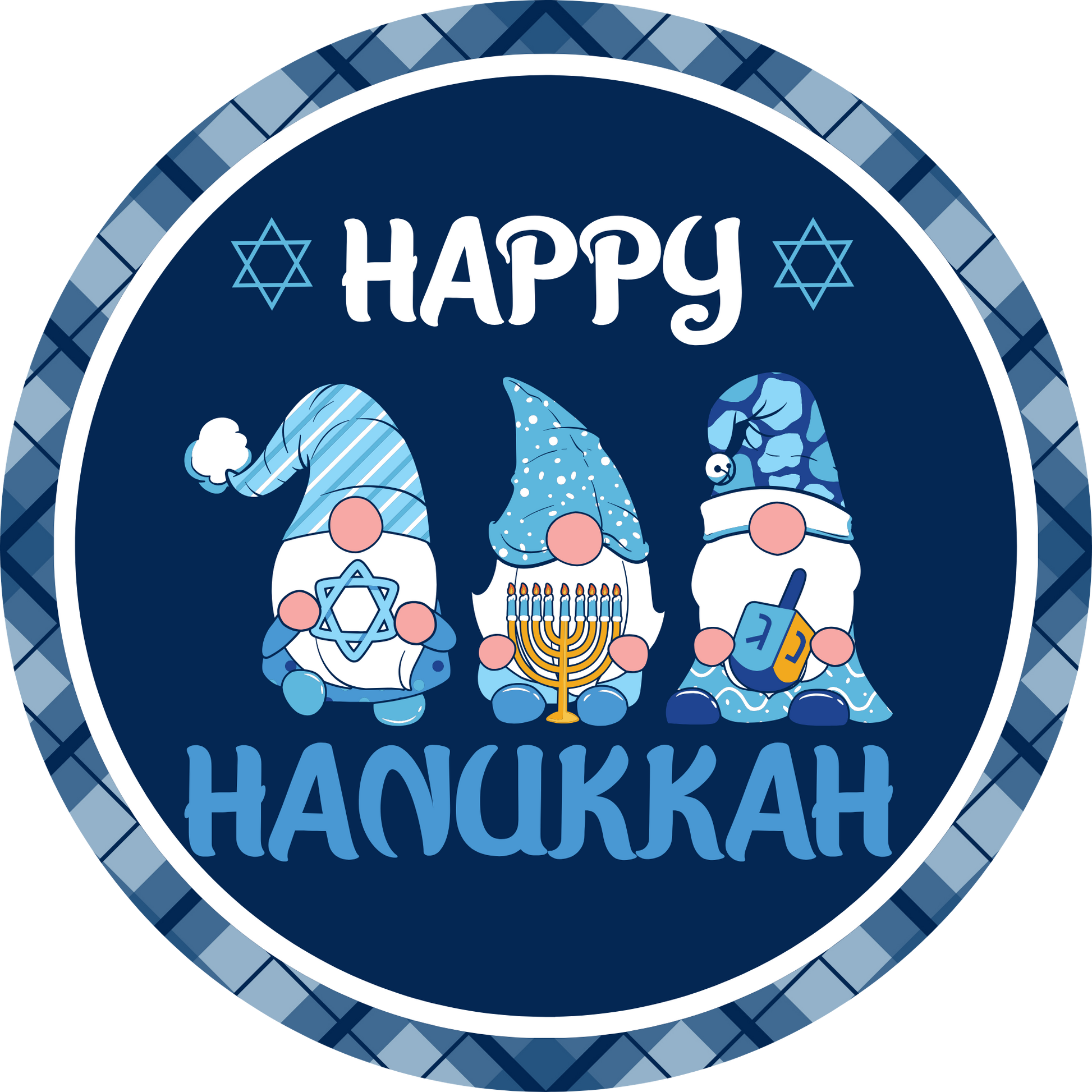 Happy Hanukkah, Gnomes! Metal / Vinyl Sign - Made in USA