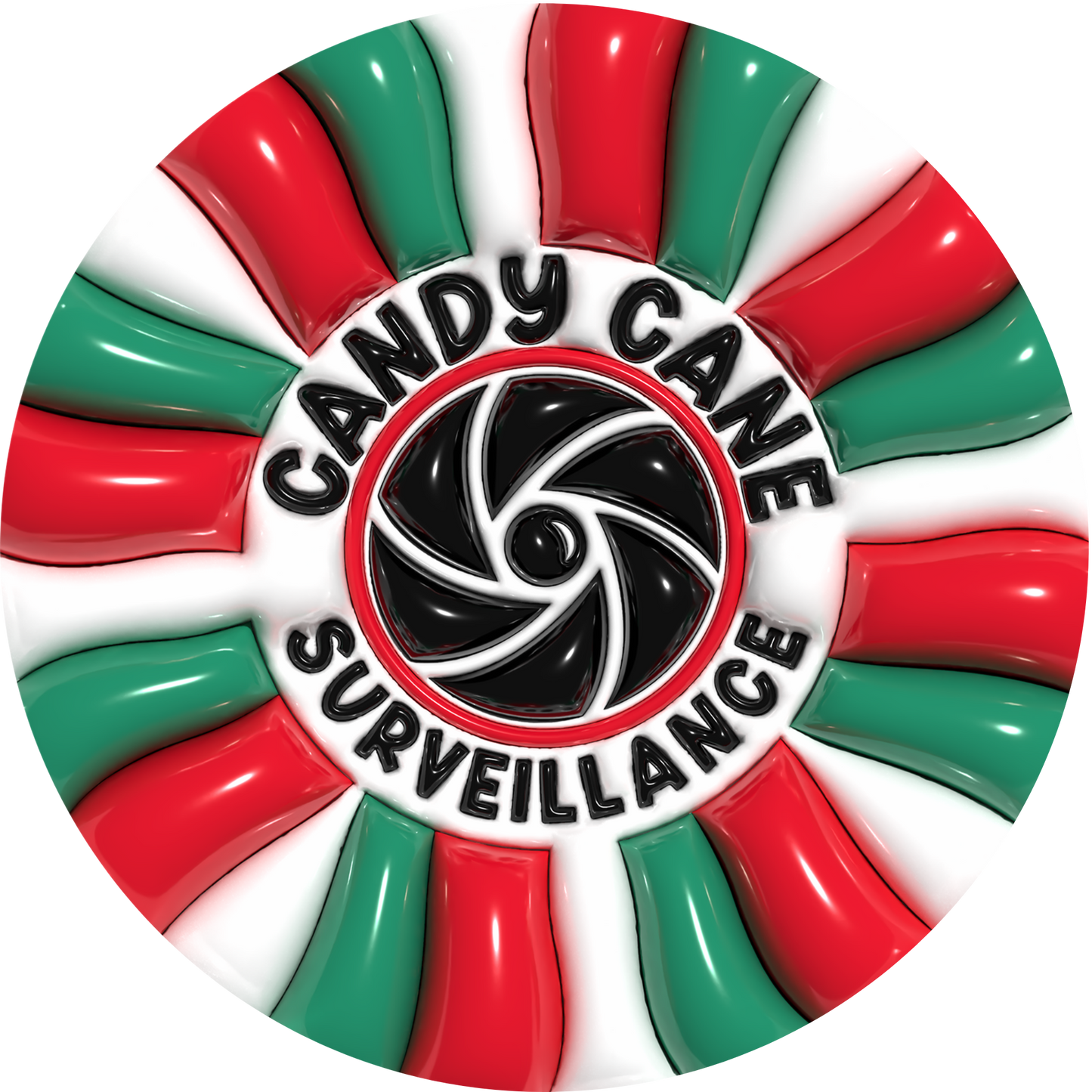 Candy Cane Surveillance Cam Metal / Vinyl Sign - Made in USA