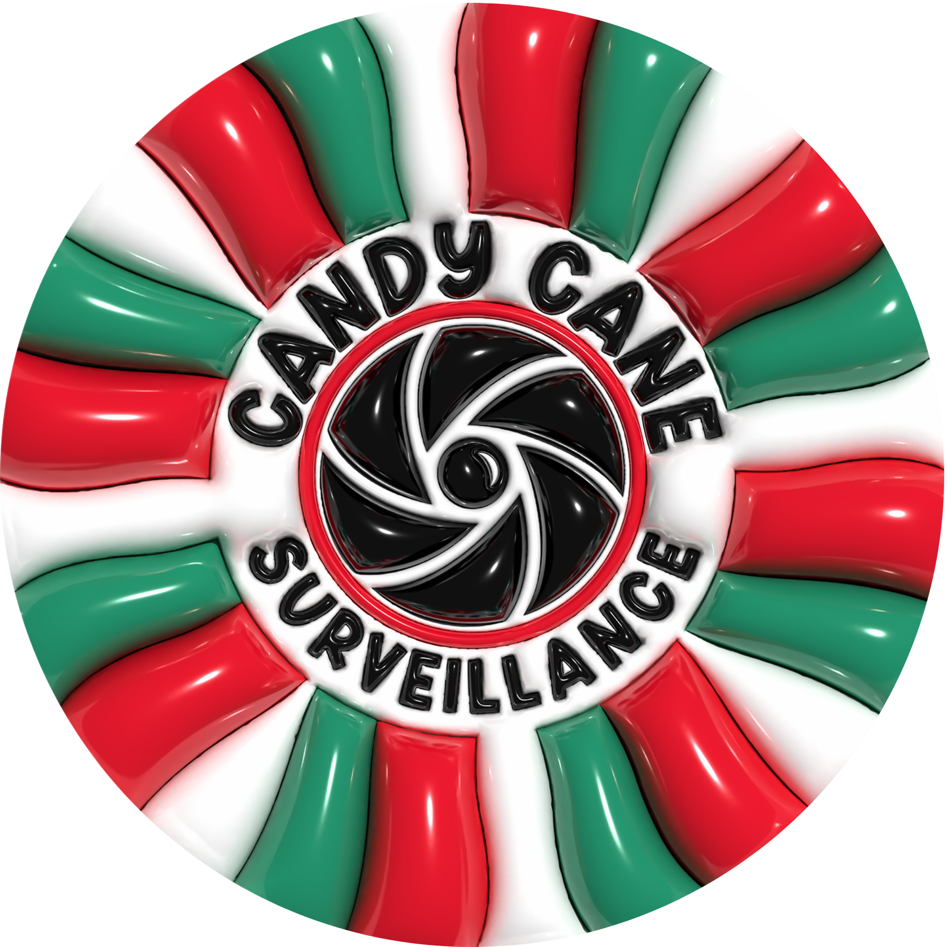 Candy Cane Surveillance Cam Metal / Vinyl Sign - Made in USA