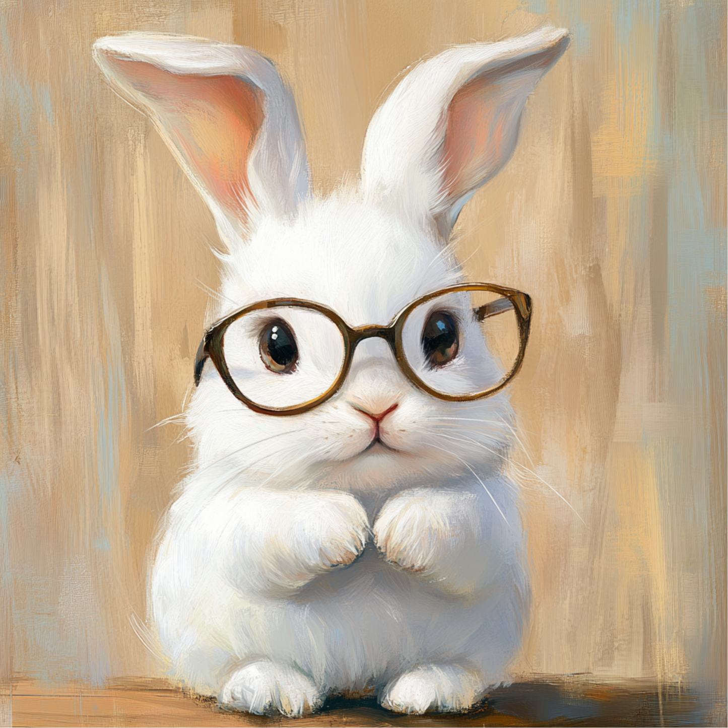 Rabbit Bunny Wearing Glass Metal Sign - Made in USA