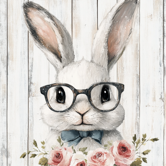 Easter Bunny with Glasses Metal Sign - Made In USA