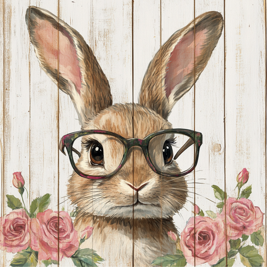 Easter Bunny with Glasses Metal Sign - Made In USA