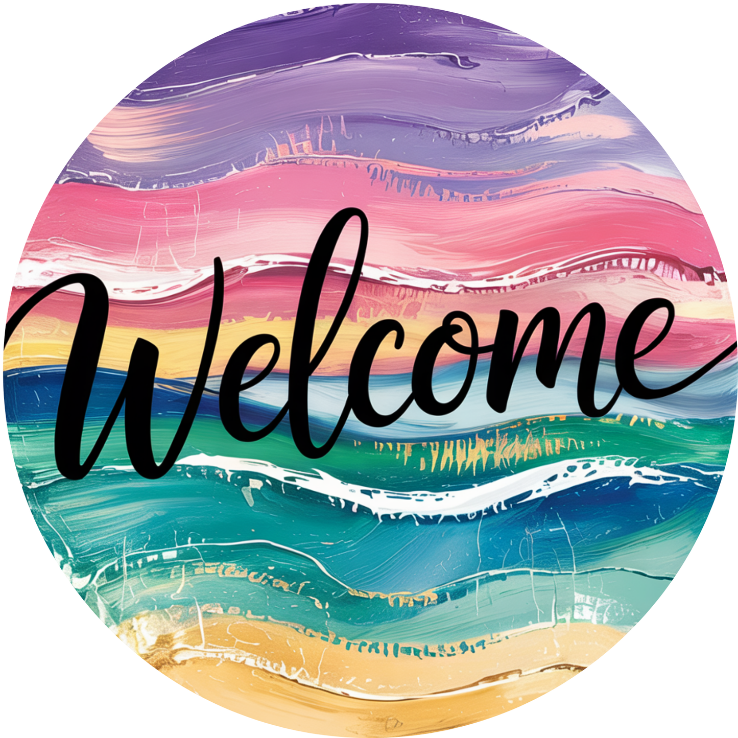 Summer Waves Welcome Metal / Vinyl Sign - Made In USA