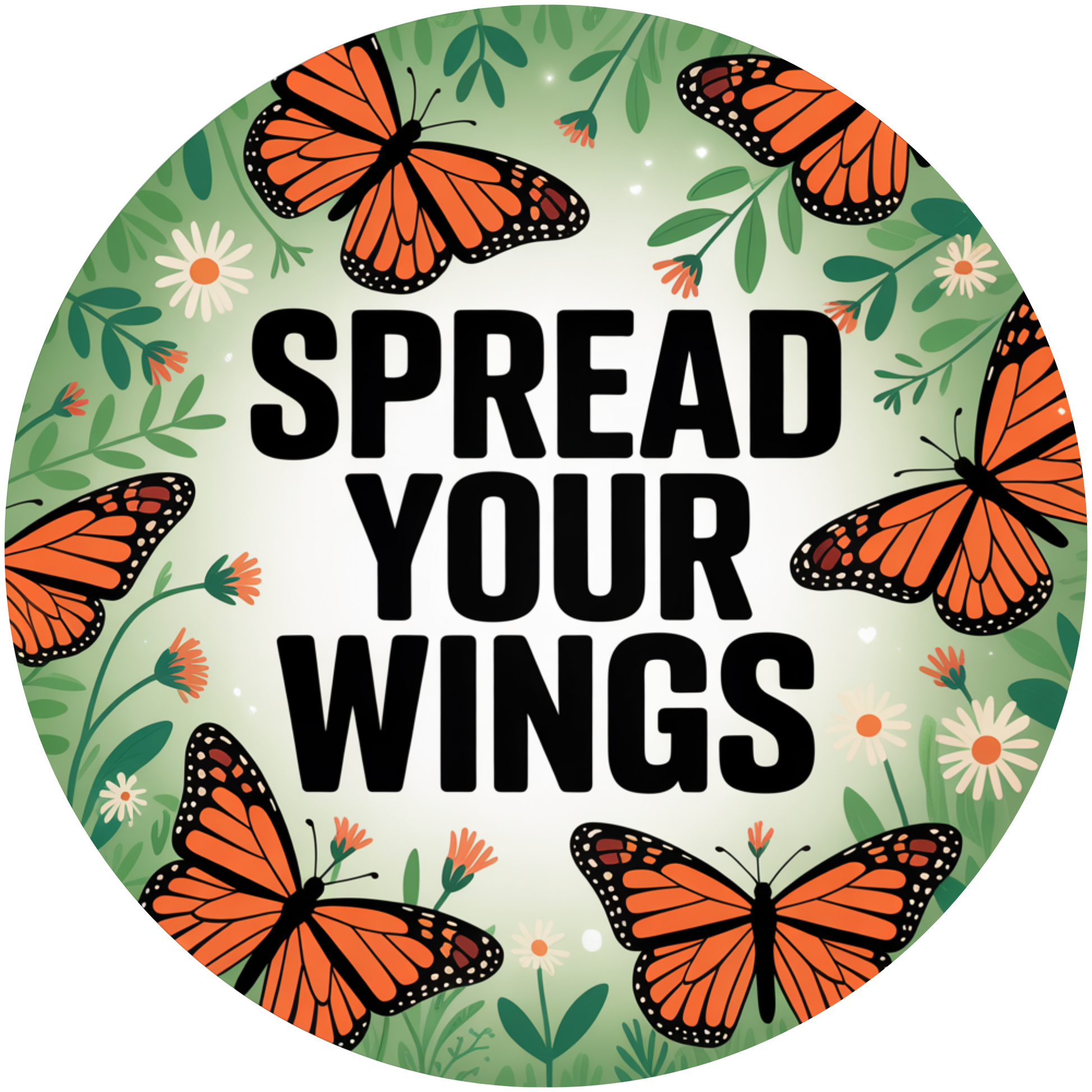Spread Your Wings Butterflies Daisy Flower Metal / Vinyl Sign - Made in USA