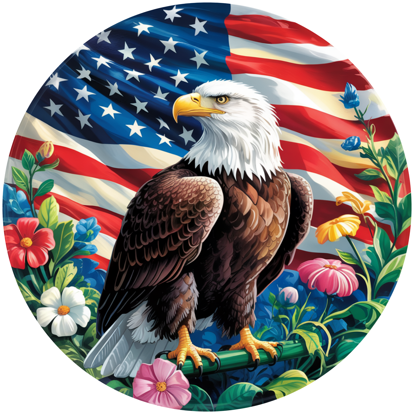 American Bald Eagle Patriotic Metal / Vinyl Sign - Made in USA