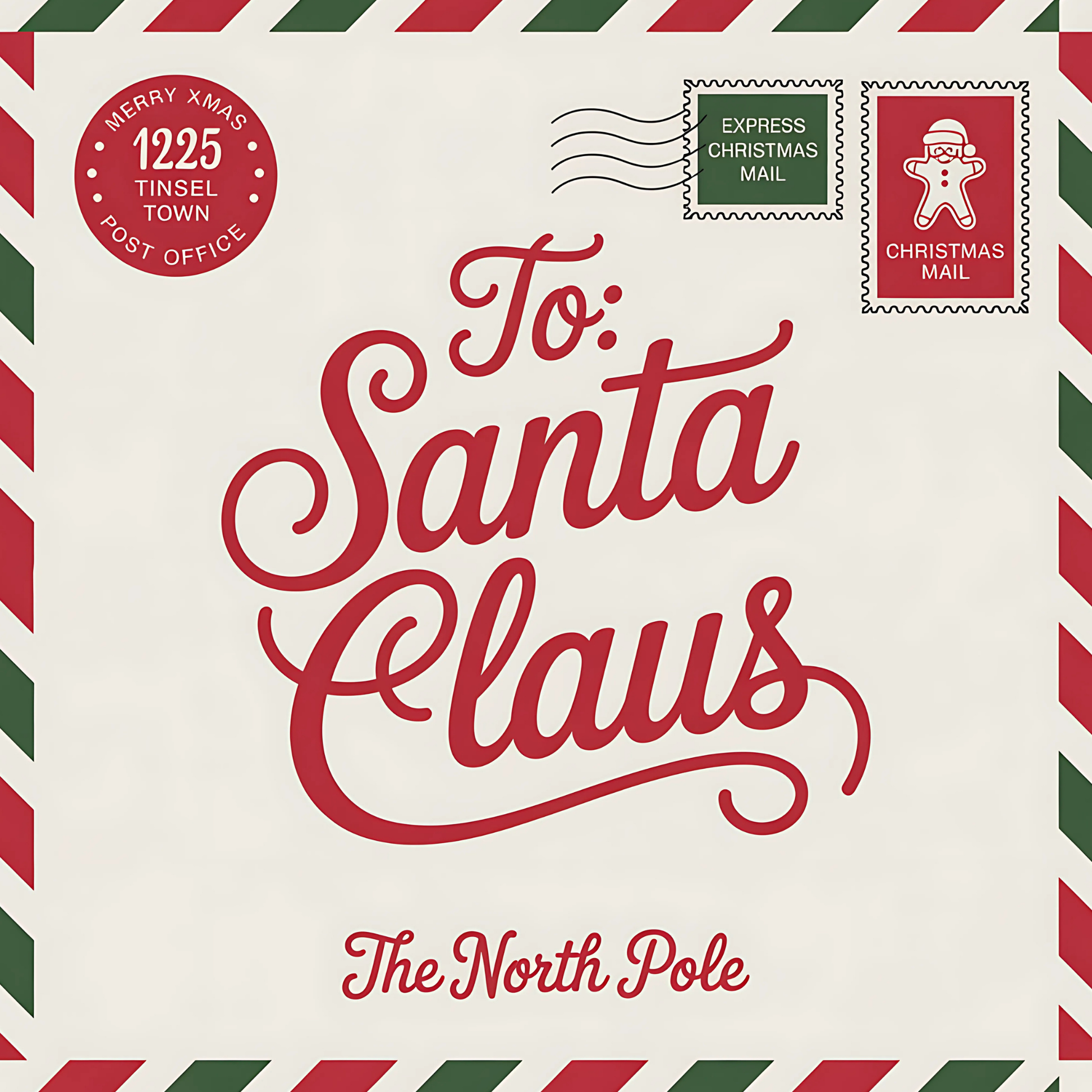 Letter to Santa Claus Christmas Mail Metal Sign - Made in USA