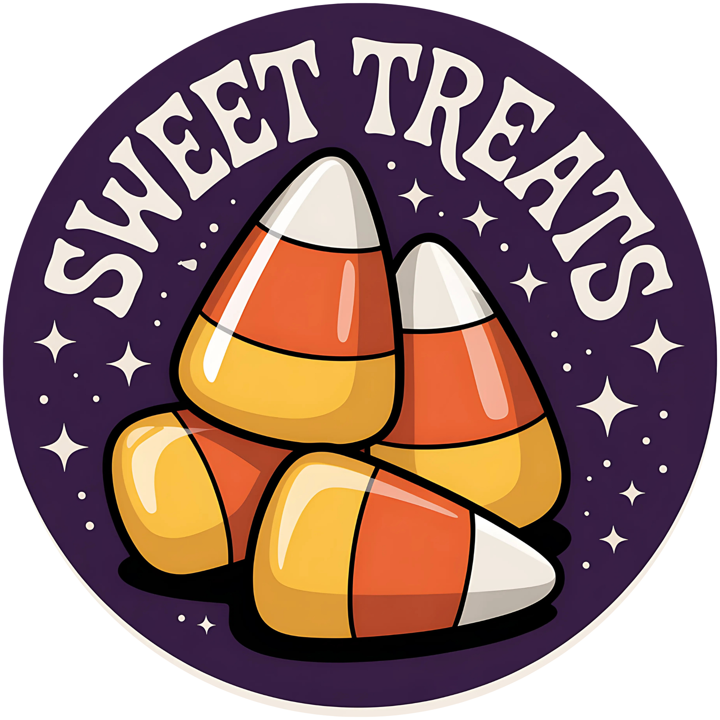 Sweet Treats Candy Corn with Stars Metal / Vinyl Sign - Made in USA