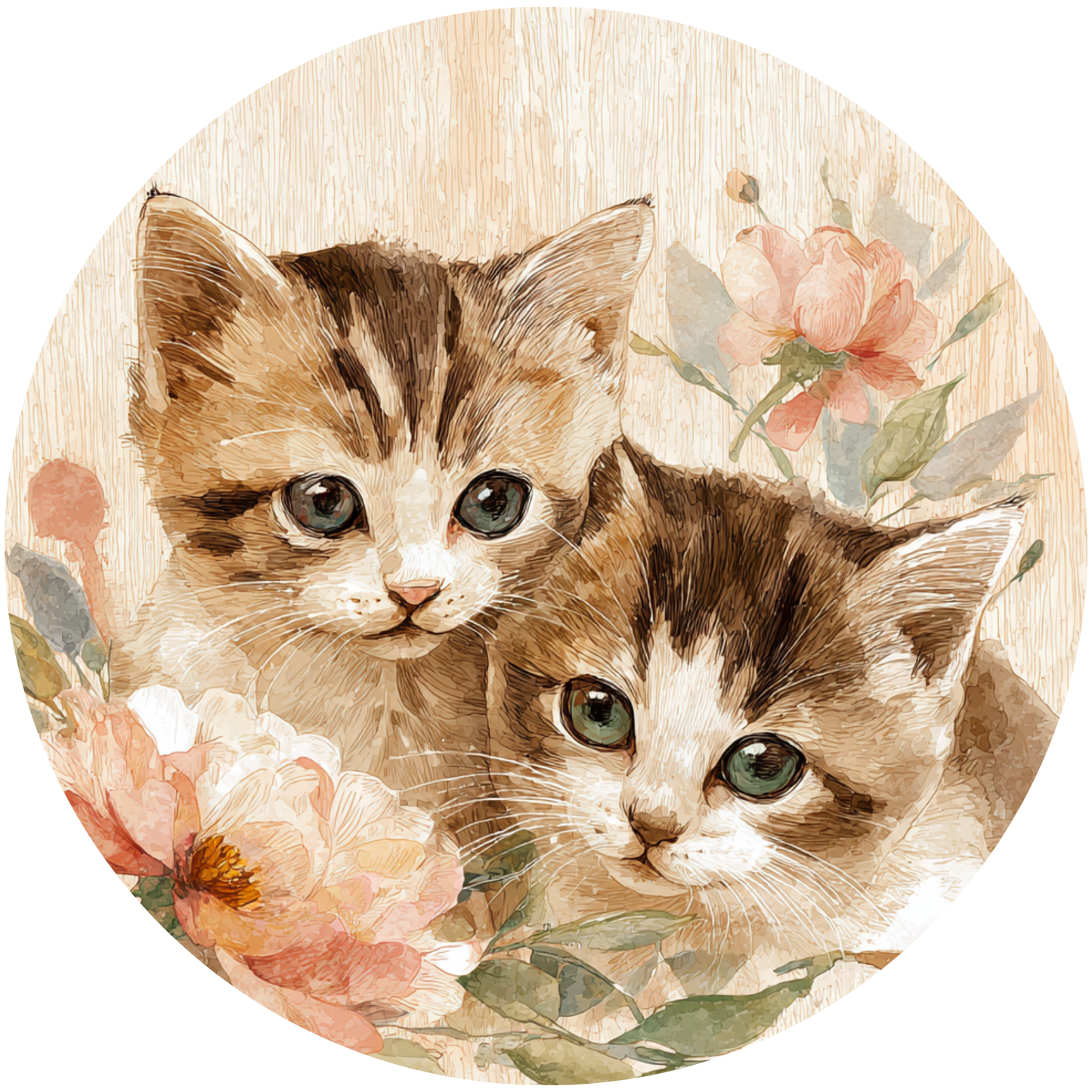 Tabby Kittens with Blue Eyes Accent Sign - Made in USA