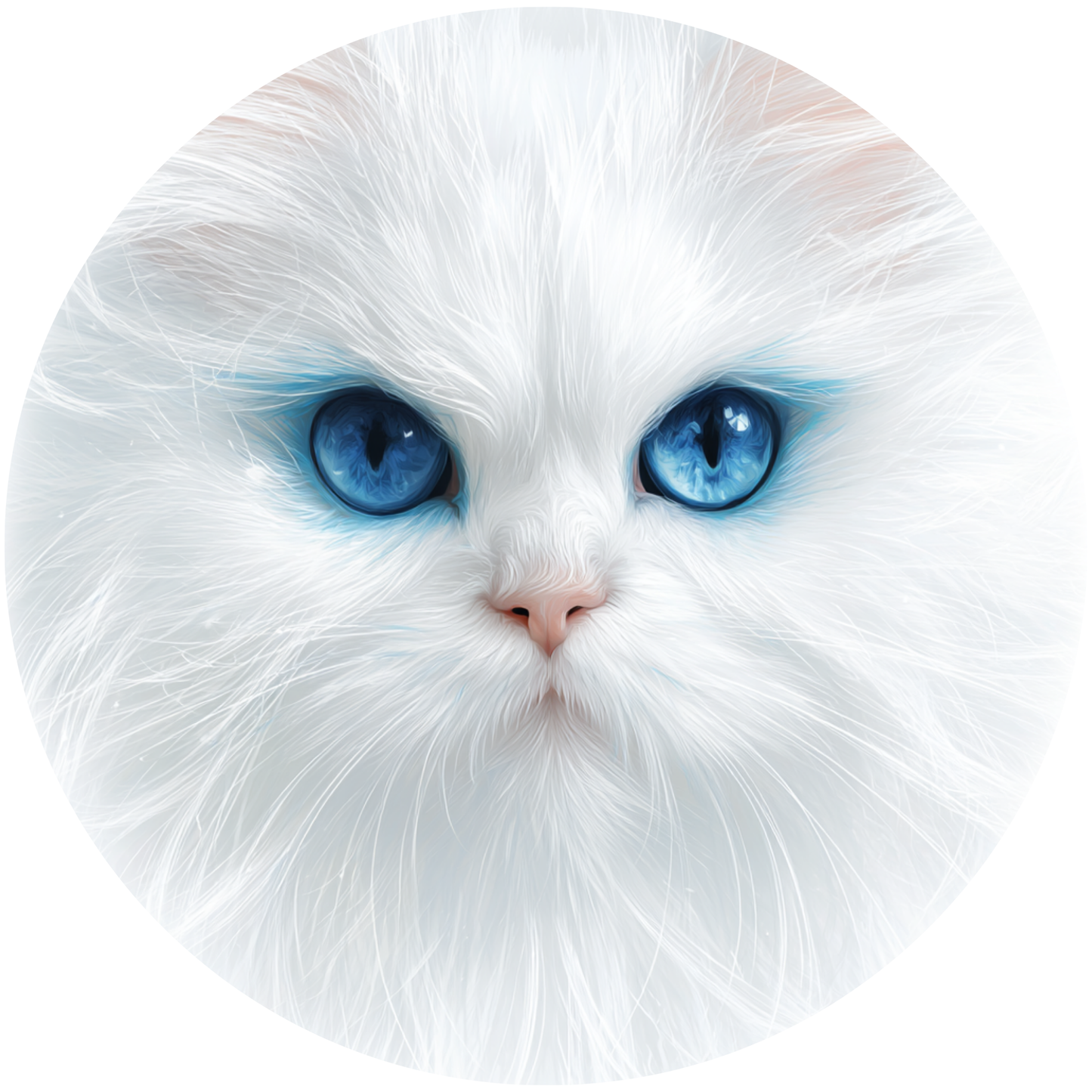 White Cat with Blue Eyes Accent Sign - Made in USA