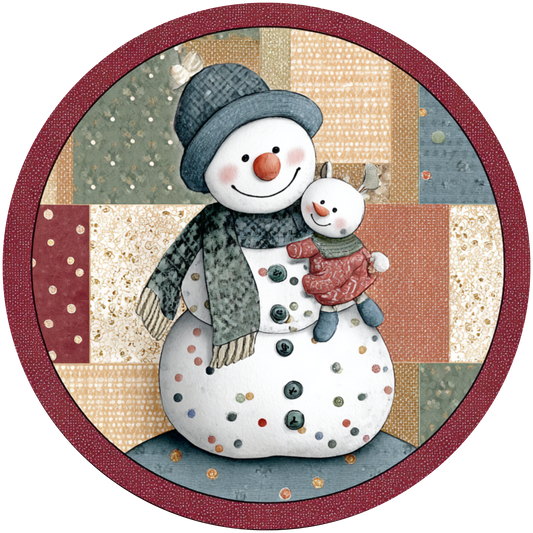 Snowman & Little Snowbuddy Accent Sign - Made in USA