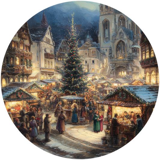 Christmas Market in the Snow Accent Sign - Made in USA