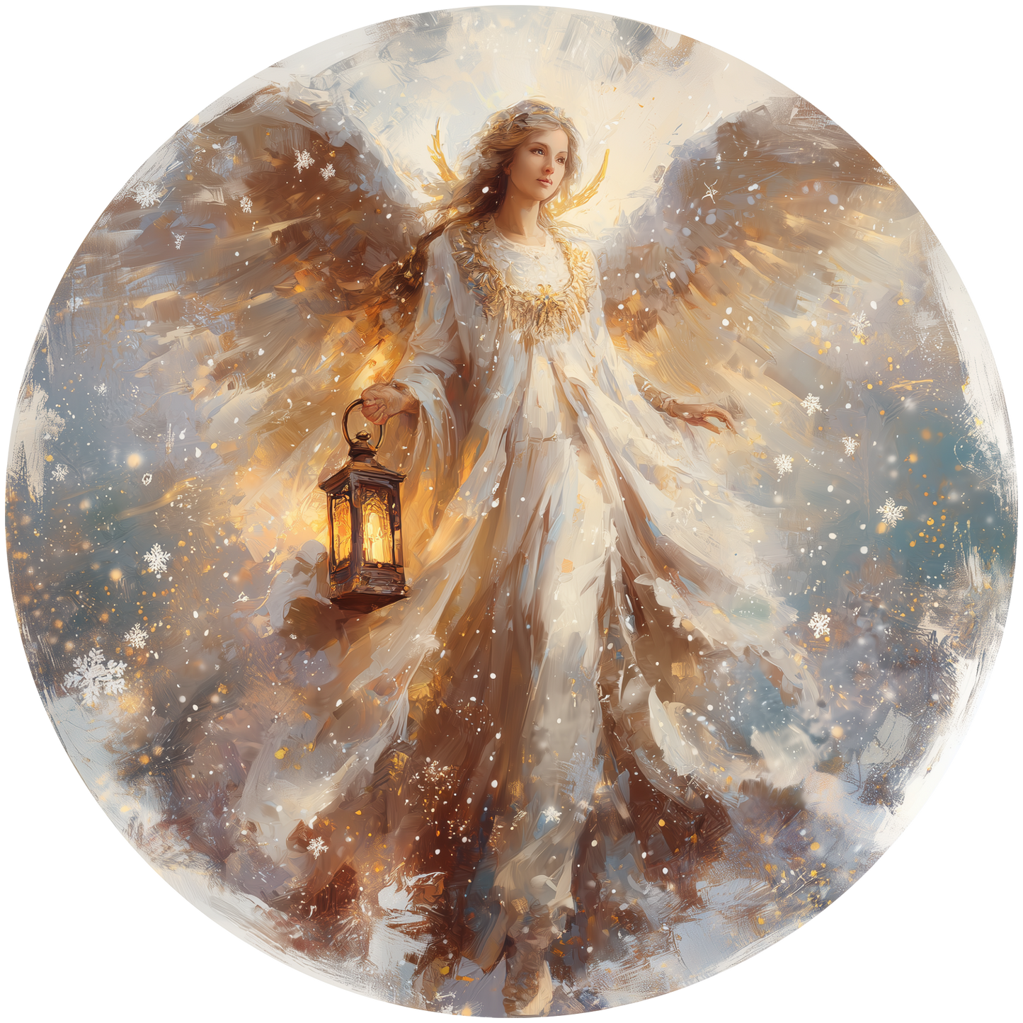 Christmas Angel with Lantern of Light Accent Sign - Made in USA