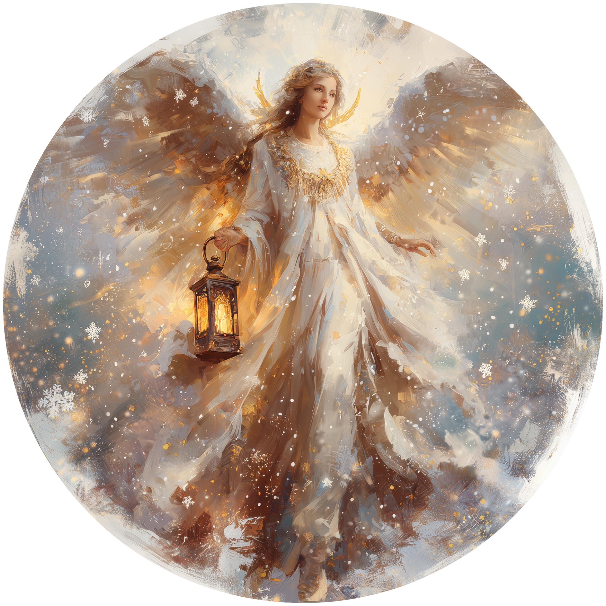 Christmas Angel with Lantern of Light Accent Sign - Made in USA