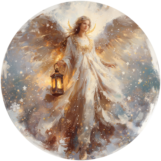 Christmas Angel with Lantern of Light Accent Sign - Made in USA