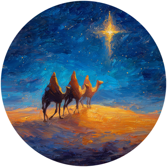 Three Wise Men on Camels Accent Sign - Made in USA