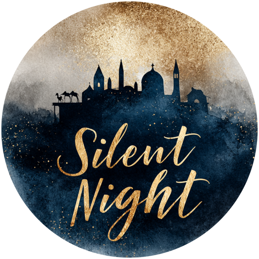 Silent Night Nativity Silhouette Accent Sign - Made in USA