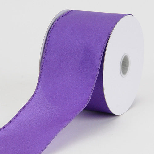 2 - 1/2 x 10 Yards Purple Wired Budget Satin Ribbon BBCrafts.com