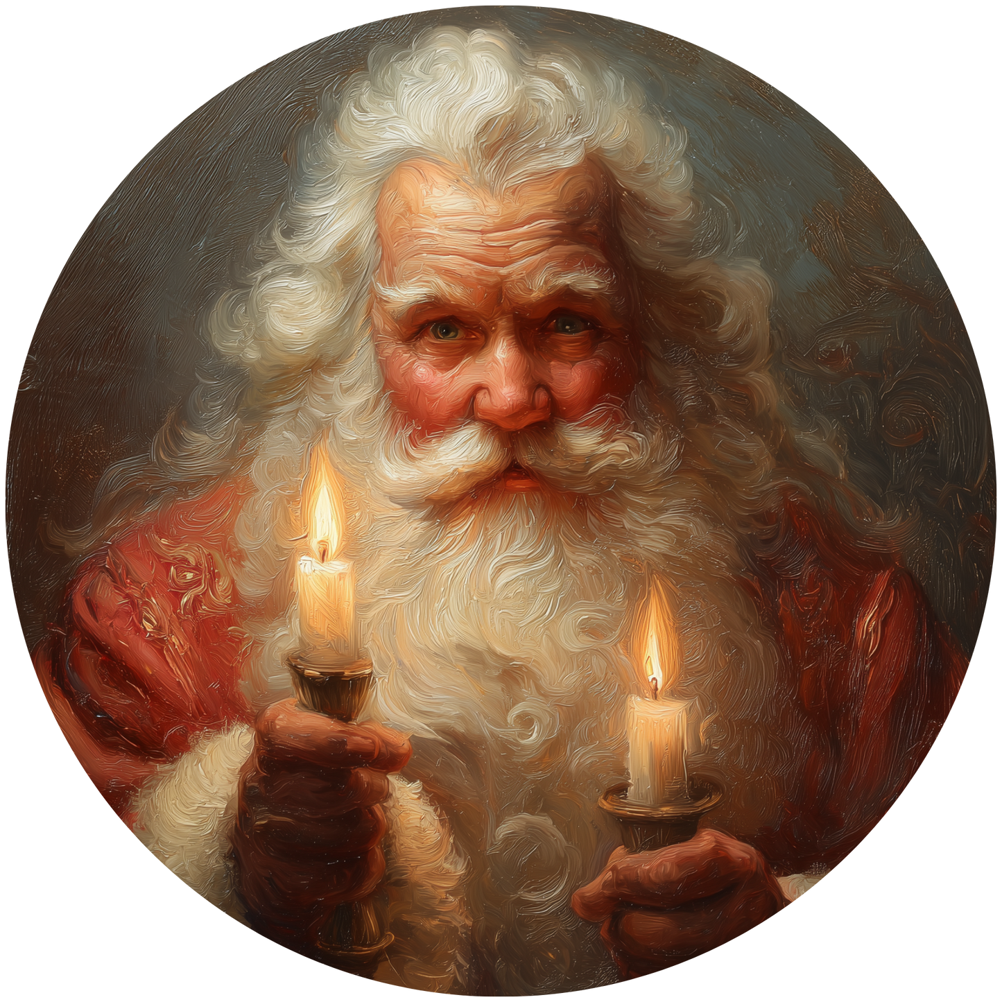 Santa Claus Holding Candles Accent Sign - Made in USA