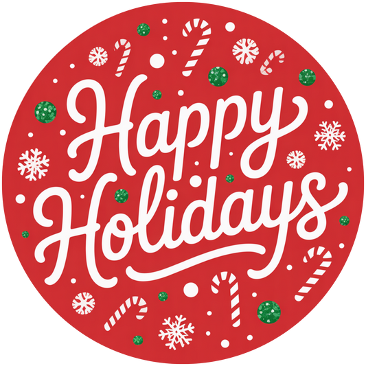 Happy Holidays with Candy Canes and Snowflakes Accent Sign - Made in USA
